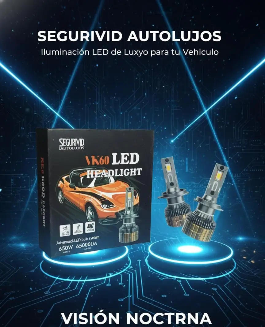 Iluminación H4 VK60 LED: Visión Nocturna de Lujo